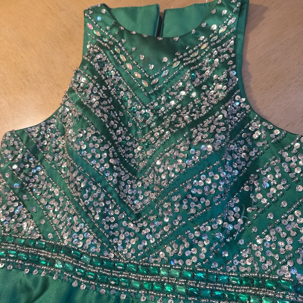 Green Sequin Embellished Dress